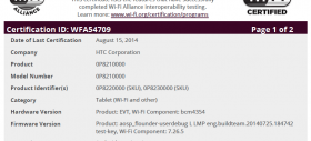 HTC Flounder (Nexus 9) primește certificare pentru conectivitate WiFi