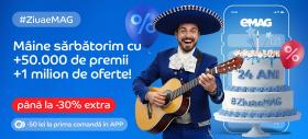 Ziua eMAG aduce peste 1 milion de oferte și 50.000 de premii; aniversare de 24 de ani cu reduceri de peste 30%