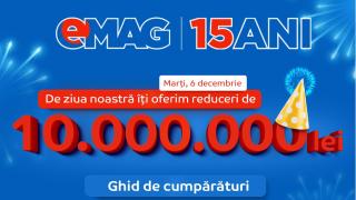 eMAG.ro împlineşte 15 ani pe 6 decembrie şi va aduce reduceri aniversare şi carduri cadou