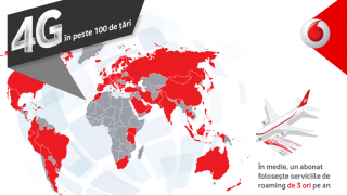 Vodafone România își extinde acoperirea internațională a serviciilor de roaming 4G la peste 100 țări 