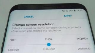 Samsung Galaxy S8 va permite schimbarea rezoluţiei ecranului, de la WQHD+ la HD+ şi Full HD+