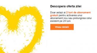 Doar astăzi la activarea sau prelungirea unui abonament Orange pe 2 ani se oferă 2 luni de abonament gratuit!