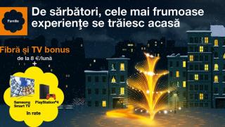 Oferta Orange de Crăciun: televiziune prin cablu gratuită, preţuri speciale pentru televizoare Samsung şi console PlayStation 4