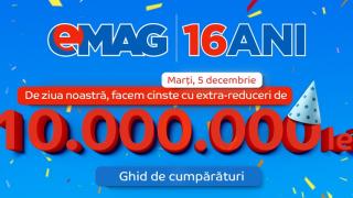 eMAG sărbătorește 16 ani de la înființare; ne pregătește extra reduceri pentru ziua de mâine