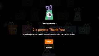 Doar astăzi punctele Thank You Orange valorează de 3x ori mai mult! Promoțiile de sărbători continuă