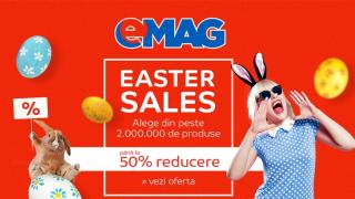 Campania eMAG de Paște are loc până pe 9 aprilie cu reduceri de până la 50% și cadouri tematice