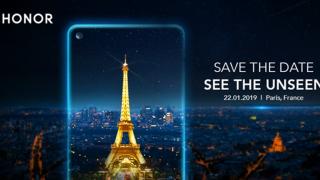 Primul telefon Huawei Honor cu orificiu în ecran pentru camera selfie vine pe 22 ianuarie la Paris; Ar putea fi Honor View 20