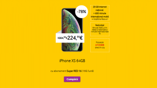 Super oferta Vodafone de azi! iPhone XS la 224 euro cu abonament de 16 euro