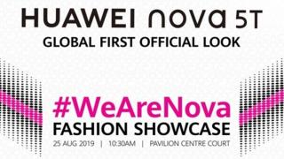 Huawei Nova 5T are debutul programat pe 25 august și vine cu decupaj bulină în ecran pentru camera selfie
