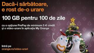 Orange România te premiază cu 100 GB de date pentru 100 zile pentru urări de Crăciun + ofertă PrePay