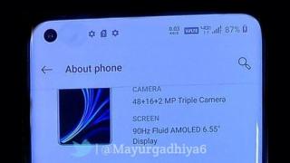 OnePlus 8 se afișează într-o presupusă fotografie, cu decupaj pentru camera selfie; Avem și câteva dotări listate