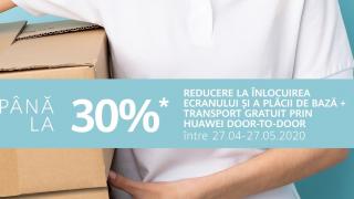 Huawei România oferă reduceri la înlocuiri de ecrane şi plăci de bază, dar şi service door to door cu livrare gratuită