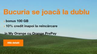 Orange România îţi oferă 100 GB bonus de Internet la cartela PrePay, 10% credit înapoi la reîncărcare; Iată cum!
