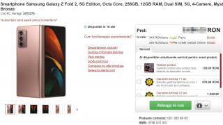 Samsung Galaxy Z Fold 2 primeşte primul preţ în România; Iată cât costă la PC Garage