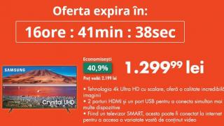 OCAZIA ZILEI pe FLANCO: Televizor Smart LED, Samsung 43TU7172, 108 cm, 4K la 1299 lei!
