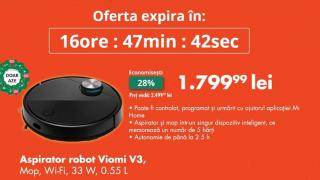 OCAZIA ZILEI pe FLANCO: aspirator robot Viomi V3, mop, Wi-Fi, 33W, la doar 1799 de lei!