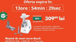 OCAZIA ZILEI pe FLANCO: Mașină de tocat carne Bosch MFW2515W la doar 309 lei!