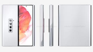 Samsung Galaxy Z Fold 3 apare în noi imagini, cu balama dublă sau chiar triplă (Concept)
