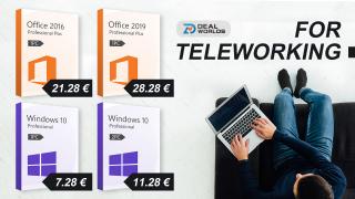 (P) Dealsworlds.com vine cu oferte speciale pentru cei care lucrează de acasă: licență Windows 10 Pro la 7.28 euro