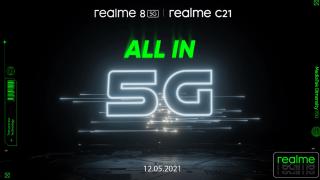 Realme 8 5G și C21 vor debuta oficial pe 12 mai în România! Sosește cel mai accesibil telefon 5G din portofoliul companiei