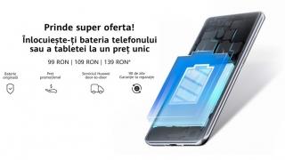 Până pe final de an îți poți înlocui bateria telefonului tău Huawei la reducere; Se dă startul campaniei "Înlocuirea bateriei la preț unic”