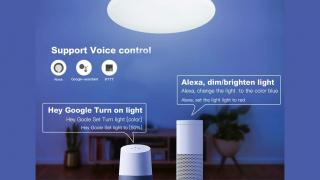 E LUNI e AMAZON: Azi vă recomandăm o lustră LED inteligentă cu iluminare RGB, control prin asistent vocal, și difuzor integrat