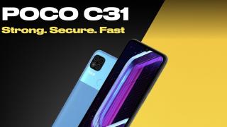 POCO C31 debutează oficial! Telefon accesibil cu ecran de 6.53 inch, baterie generoasă și senzor de amprente fizic