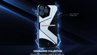 Un iPhone fabricat dintr-o Tesla Model 3 topită face senzaţie pe Internet, alături de un bust al lui Elon Musk; Produse de Caviar