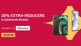 Telefoanele realme primesc astăzi 20% extra reducere la Altex folosind codul "20realme"; realme GT 5G cu Snapdragon 888 la doar 1560 lei