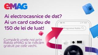 eMAG îți oferă motivul ideal pentru a-ți schimba electrocasnicele; Primești card cadou de 150 lei cu Rabla eMAG