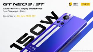 realme GT Neo 3, smartphone-ul cu alimentare fulger la 150W, se lansează în Europa pe 8 iunie; Vine și realme GT Neo 3T