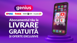 Ai abonament Genius? De astăzi ai transport gratuit pentru comenzile plasate pe eMAG, Tazz, FashionDays și Freshful!