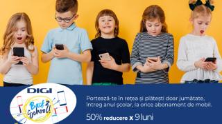DIGI anunţă campania Back 2 School, cu reduceri de 50% la abonament pe durata anului şcolar