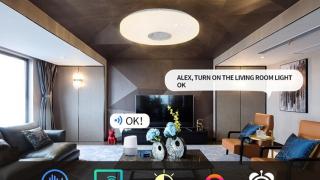E LUNI e AMAZON: Azi vă recomandam plafoniera LED inteligentă WingSin, cu difuzoare și asistent Amazon Alexa integrat