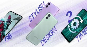 Samsung Galaxy F04 sosește cu ecran de 6.5 inch, baterie de 5000 mAh și are nuanțe arătoase de verde, roz