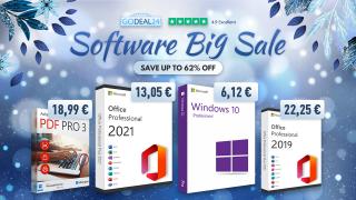 GoDeal24 vine cu promoții de iarnă la cele mai populare licențe din ofertă: Windows 10 la 6.12 euro, Office 2021 la 13.05 euro