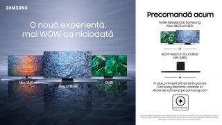 Noile televizoare Samsung Neo QLED, QLED 8K și OLED sunt acum disponibile la precomandă în România cu soundbar CADOU!