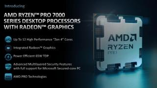 AMD anunță seria de CPU-uri Ryzen Pro 7000, pentru PC-uri și laptopuri business, orientate spre productivitate