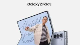 Pliabilul Samsung Galaxy Z Fold 5 apare într-o primă imagine oficială; Designul său e confirmat cu săptămâni înainte de lansare