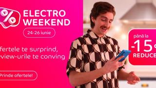 În weekend-ul 24-26 iunie eMAG te așteaptă cu extra reduceri în campania Electro Weekend la telefoane Samsung și Motorola, laptop-uri și televizoare