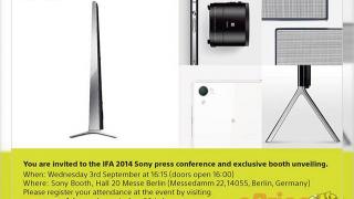 Invitația de presă pentru conferința Sony din cadrul IFA 2014 ajunge pe web