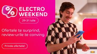 Electro Weekend by eMAG în perioada 29-31 iulie: Smartphone-uri Samsung, Motorola și Huawei, smart TV-uri, laptopuri, electrocasnice mari și mici cu extra-discount; Ce avem în ofertă?