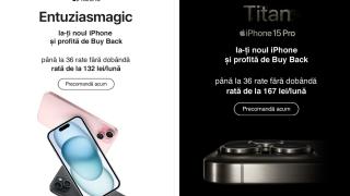iPhone 15, 15 Pro se pot cumpăra în rate; Iată oferta rate + oferta buyback; Liber la precomenzi