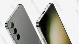 Samsung Galaxy S24+ se afișează la rândul său în randări detaliate, cu muchii plate și design familiar
