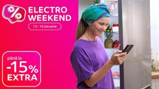Electro Weekend revine la eMAG în perioada 13-15 ianuarie: Smartphone-uri, laptopuri, televizoare, electrocasnice mari și mici cu până la 15% extra-discount