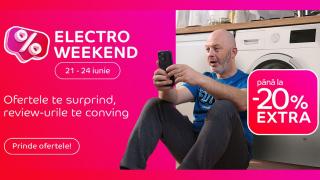 Electro Weekend la eMAG în perioada 21-24 iunie: Televizoare, smartphone-uri, aparate de aer condiționat și electrocasnice reduse bine