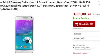 Samsung Galaxy Note 4 În varianta dual-SIM disponibil acum prin evoMAG.ro la prețul de 3.399 lei
