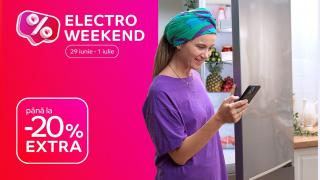 O nouă rundă Electro Weekend by eMAG a început! Smart TV-uri, laptopuri, electrocasnice, smartphone-uri și gadget-uri cu până la 20% extra-discount
