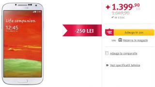 Samsung Galaxy S4 primește o reducere atractivă la Altex, costa cu 250 de lei mai puțin