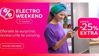 Electro Weekend la eMAG în perioada 3-5 august: Smartphone-uri cu până la 25% extra-discount, televizoare, electrocasnice mari și mici reduse bine